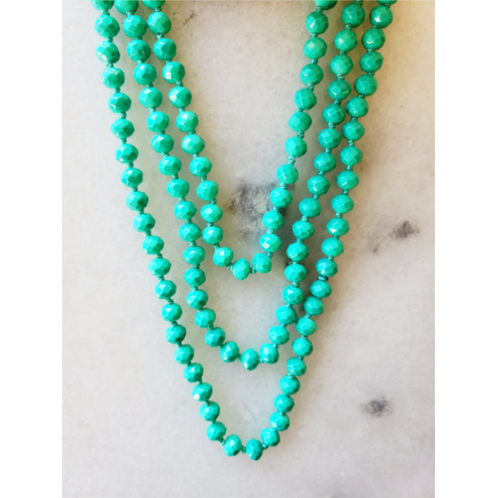 A Blonde and Her Bag sea green crystal beaded necklace