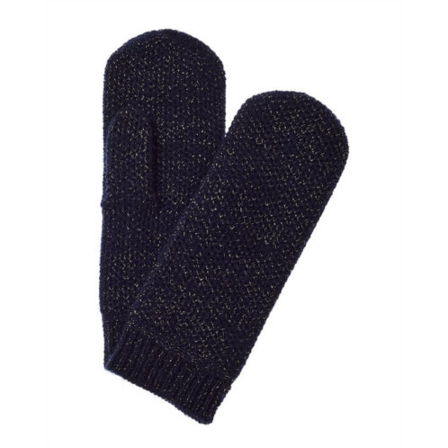 Sofiacashmere honeycomb lurex cashmere mittens
