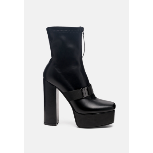 London Rag boomer chunky high block heel boots