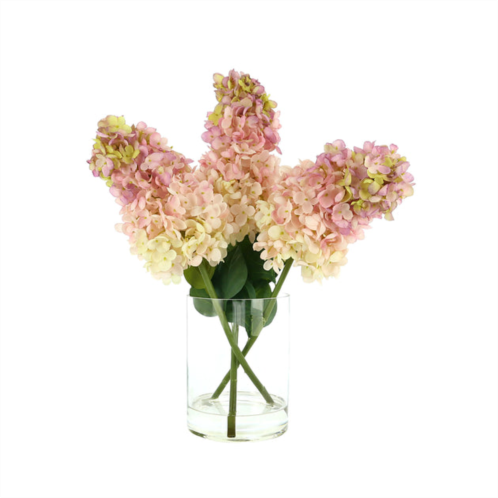 Creative Displays cone shaped hydrangea in glass vase with acrylic water