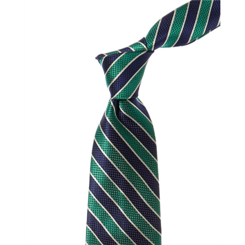 Brooks Brothers green textured stripe bold silk tie