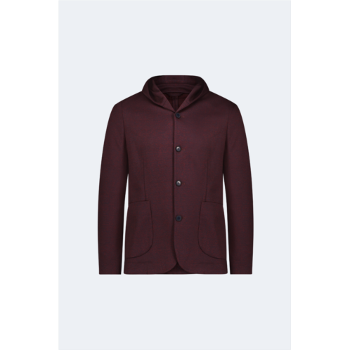 Luchiano Visconti burgundy knit hooded button sportcoat