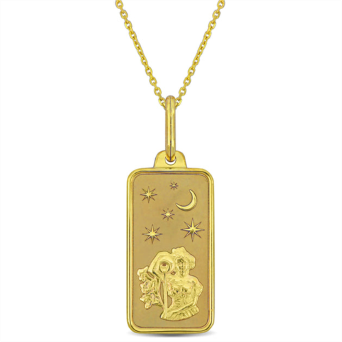 Mimi & Max aquarius horoscope necklace in 10k yellow gold