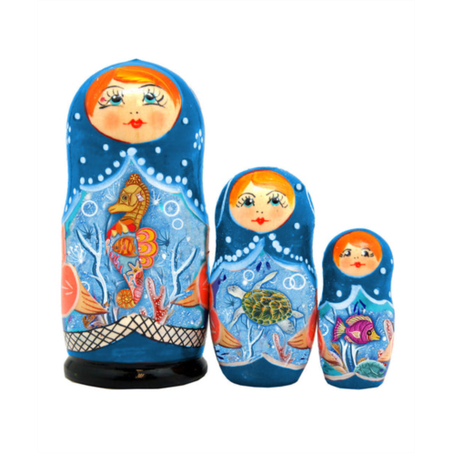 G. DeBrekht designocracy little fishes 3-piece russian matreshka nested doll