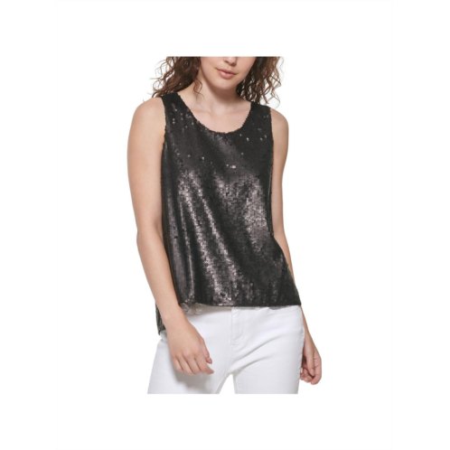 DKNY womens sequined sleeveless tank top