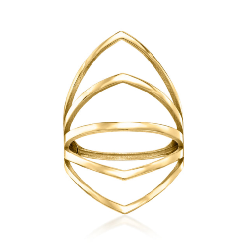 Ross-Simons italian 14kt yellow gold open multi-row geometric ring