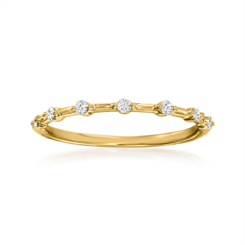 RS Pure ross-simons diamond station ring in 14kt yellow gold