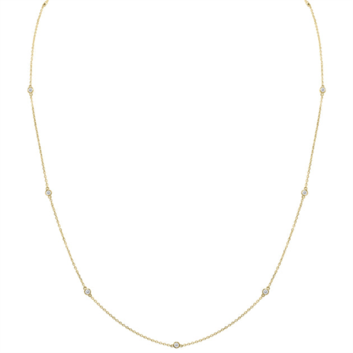 Monary 1/4 carat tw bezel set diamond station necklace in 14k yellow gold