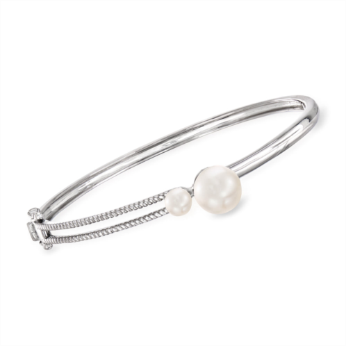 Ross-Simons 5-9.5mm cultured pearl bangle bracelet in sterling silver
