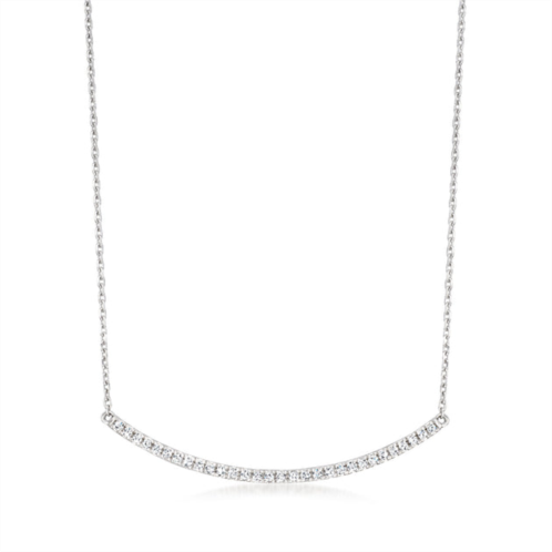 RS Pure by ross-simons diamond curved bar necklace in sterling silver