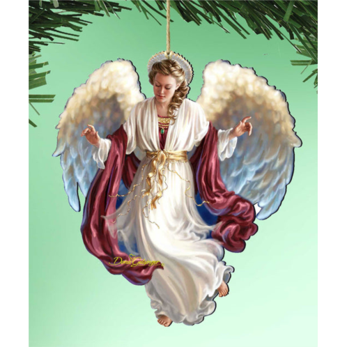 Designocracy peace on earth angel wood ornaments set of 2 dona gelsinger holiday