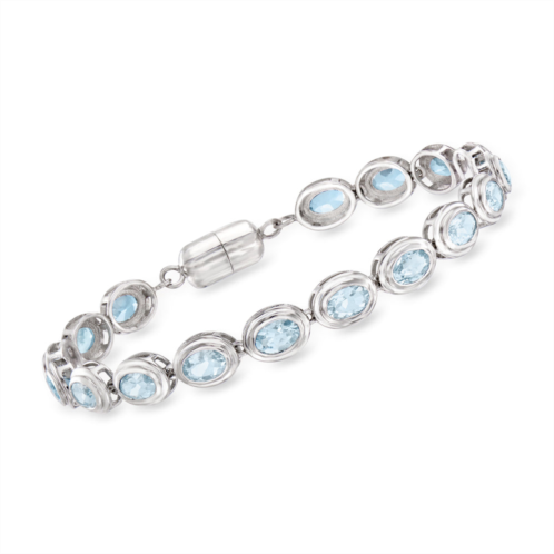 Ross-Simons aquamarine bracelet in sterling silver with magnetic clasp
