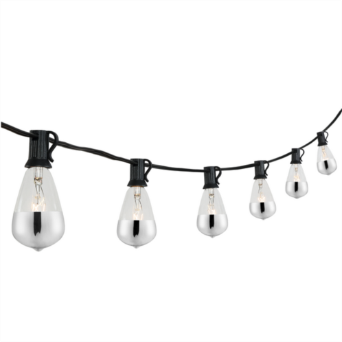 JONATHAN Y 10-light indoor/outdoor 10 ft. rustic industrial incandescent c7 half-chrome bulb string lights