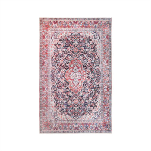 Superior traditional antique medallion polyester flat-weave indoor area rug