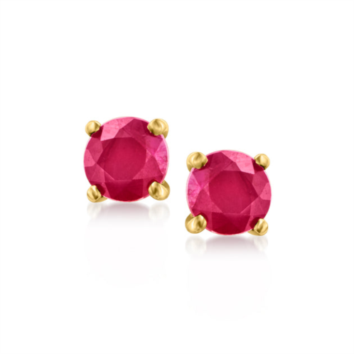 RS Pure by ross-simons ruby stud earrings in 14kt yellow gold