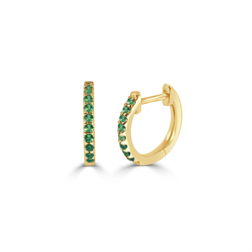 Sabrina Designs 14k gold & emerald huggie earrings