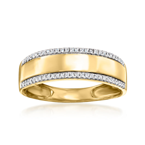 Ross-Simons diamond-edge ring in 18kt gold over sterling