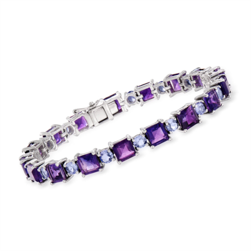 Ross-Simons amethyst and tanzanite bracelet in sterling silver