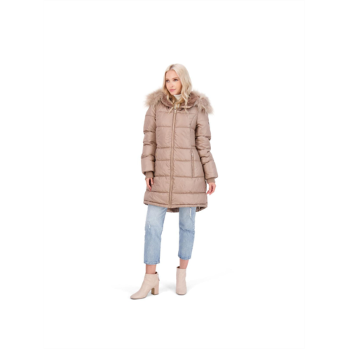 Jessica Simpson womens faux fur warm puffer coat