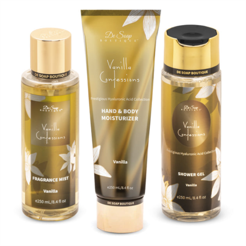 De Soap Boutique exotic vanilla confessions shower gel, hand & body moisturizer, body mist