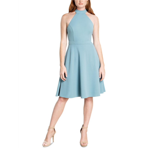 Dress The Population paulina womens mesh inset banded fit & flare dress