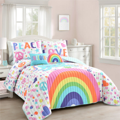 Lush Decor unicorn rainbow quilt set