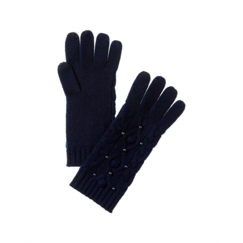 Forte Cashmere pearl cable cashmere gloves