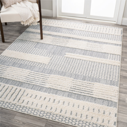 JONATHAN Y kerstin geometric high-low cream/gray area rug