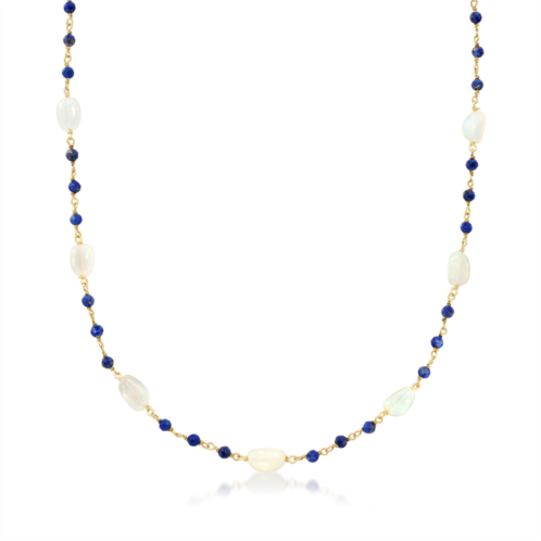 Ross-Simons opal and lapis necklace in 18kt gold over sterling