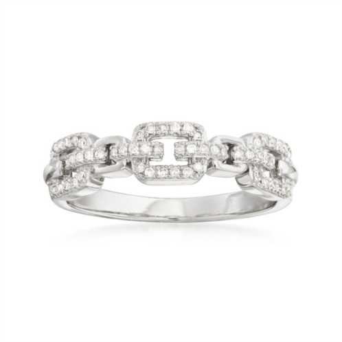 Ross-Simons diamond link ring in sterling silver