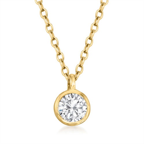 RS Pure ross-simons bezel-set diamond solitaire necklace in 14kt yellow gold