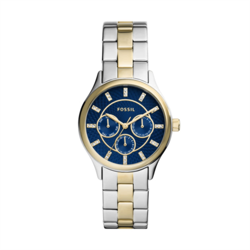 Fossil womens modern sophisticate multifunction, two-tone stainless steel watch