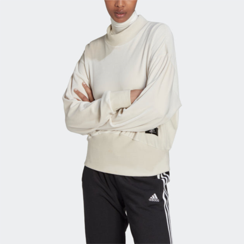 Adidas womens holidayz cozy velour sweatshirt