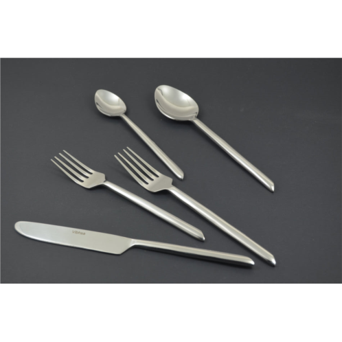 Vibhsa silver stainless steel flatware set of 20 pc (modern, glossy)