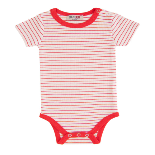 BANBLU red striped modal babysuit