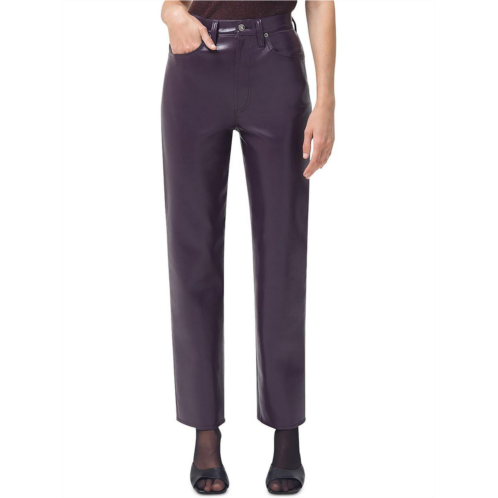 Agolde 90s fitted womens leather blend high rise pants