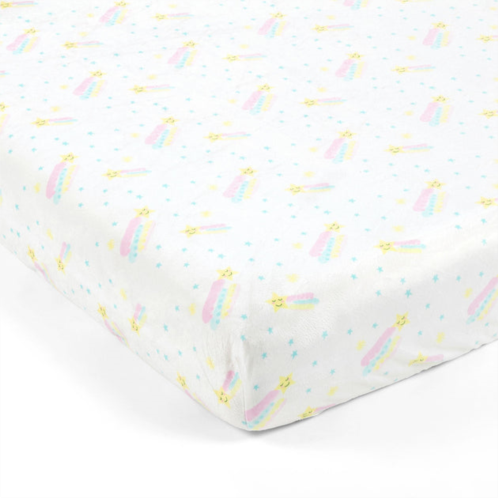 Lush Decor sunshine rainbow shooting stars soft & plush fitted crib sheet