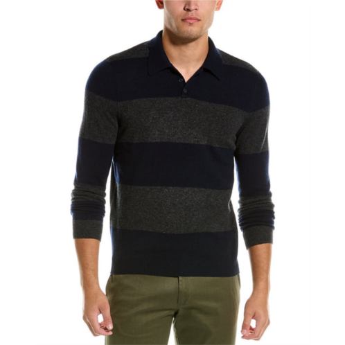 Autumn Cashmere striped wool & cashmere-blend polo sweater