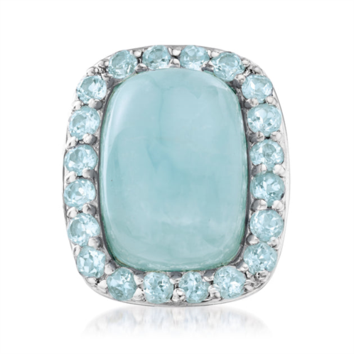 Ross-Simons milky aquamarine and blue topaz ring in sterling silver