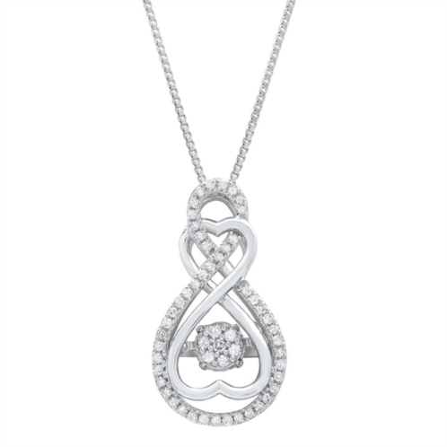 MAX + STONE dancing diamond infinity hearts pendant necklace (0.25 cttw., h-i, si1-si2) 18 in 925 sterling silver