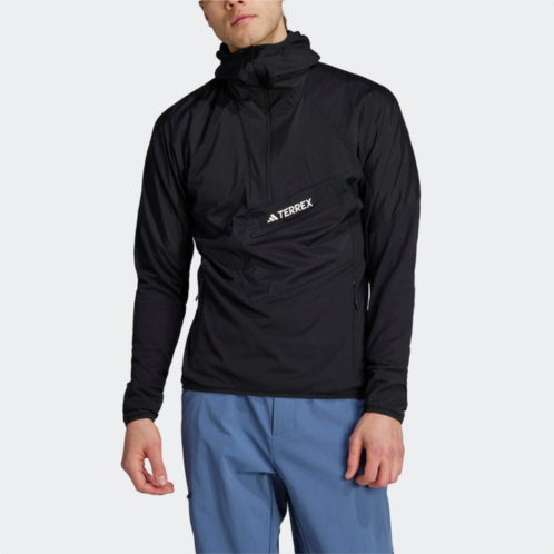Adidas mens terrex techrock ultralight 1/2-zip hooded fleece jacket