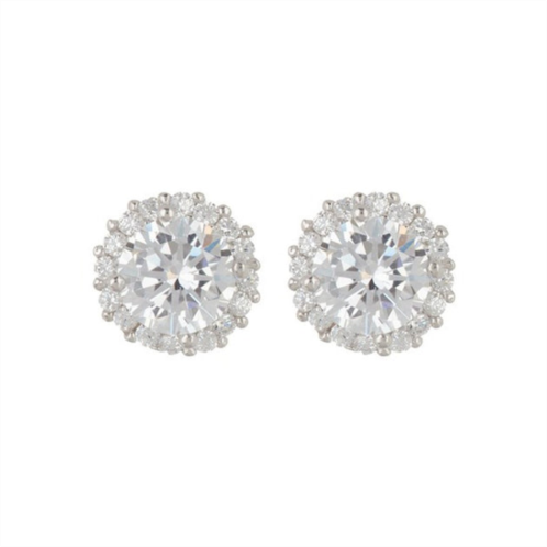 Adornia swarovski crystal halo earrings silver