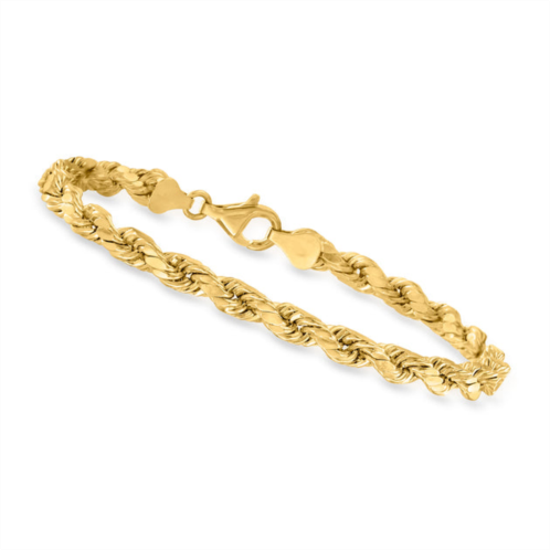 Canaria Fine Jewelry canaria mens 5.5mm 10kt yellow gold rope chain bracelet