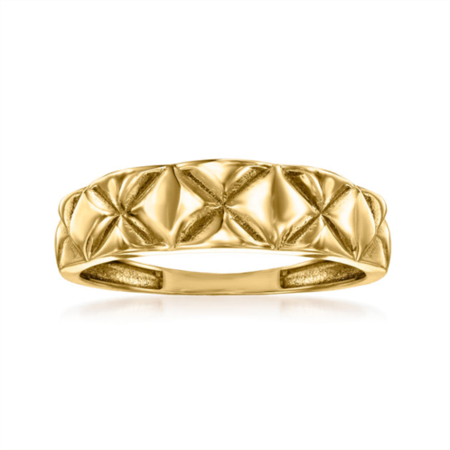 Ross-Simons 18kt yellow gold quilted x-pattern ring