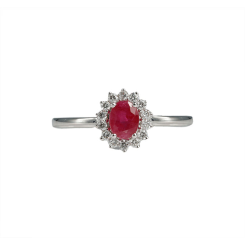 Diana M. 14kt wg ring with 0.13ct diamonds and 0.46ct ruby / 1.23 gm / 14 st