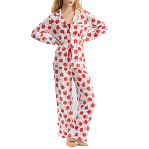 Karen Neuburger womens notch collar knit pajama set