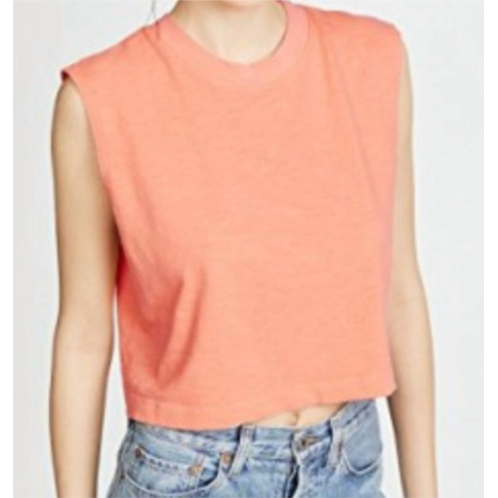 COTTON CITIZEN tokyo crop muscle tank in coral