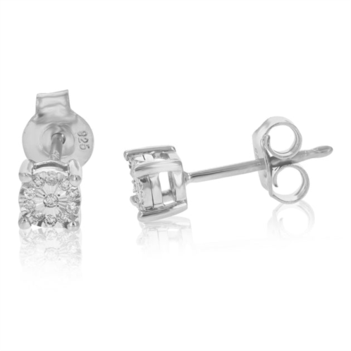 Vir Jewels 1/12 cttw round lab grown diamond stud earrings .925 sterling silver studs prong set beautiful