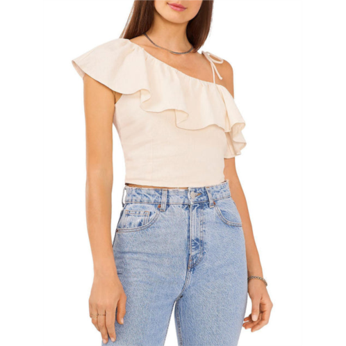 1.State womens linen blend cropped blouse