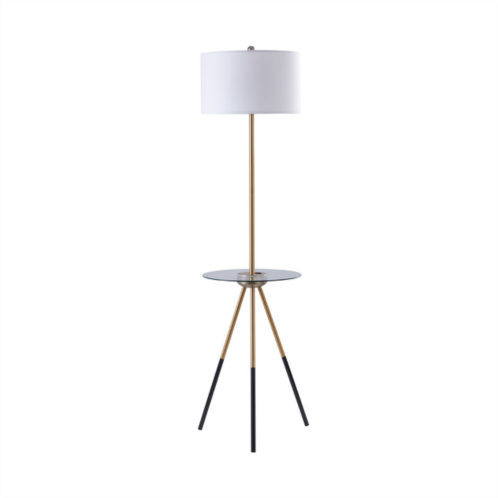 Teamson home myra floor lamp with glass table and built-in usb